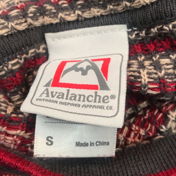 AVALANCHE Gray Cowl neck Sweater NORDIC Small Red - Picture 8 of 9